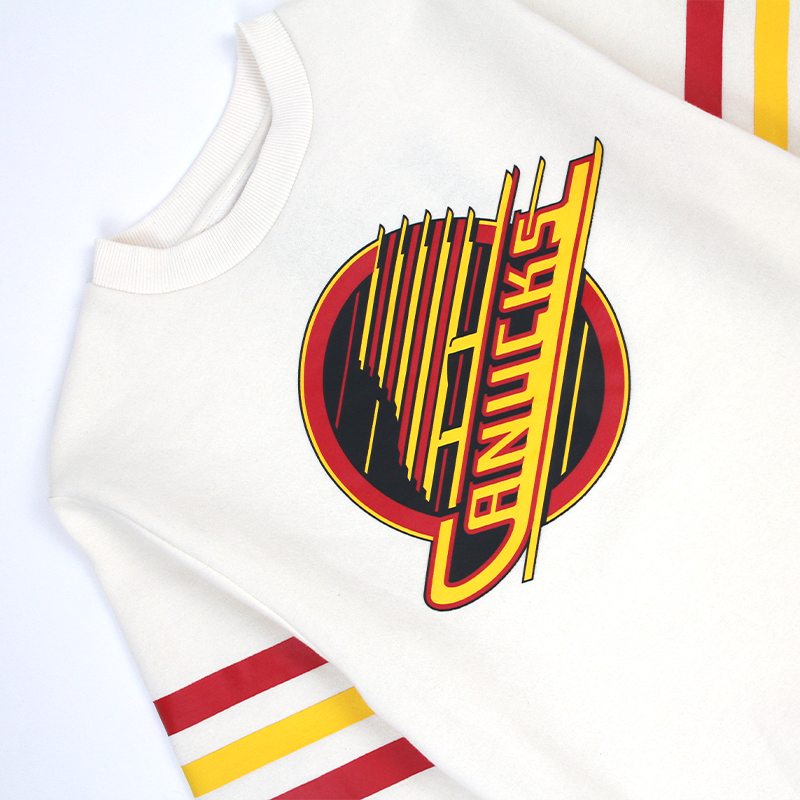 Vancouver Canucks Youth M&N Retro Fleece Skate Crewneck