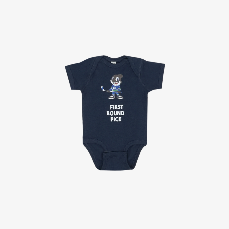 Vancouver Canucks Infant Round 1 Blue Onesie