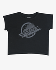 Vancouver Canucks Sportiqe Womens Solid Skate Black T-Shirt