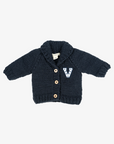 Vancouver Canucks Huggalugs Infant & Toddler Shawl Collar Navy Cardigan Sweater