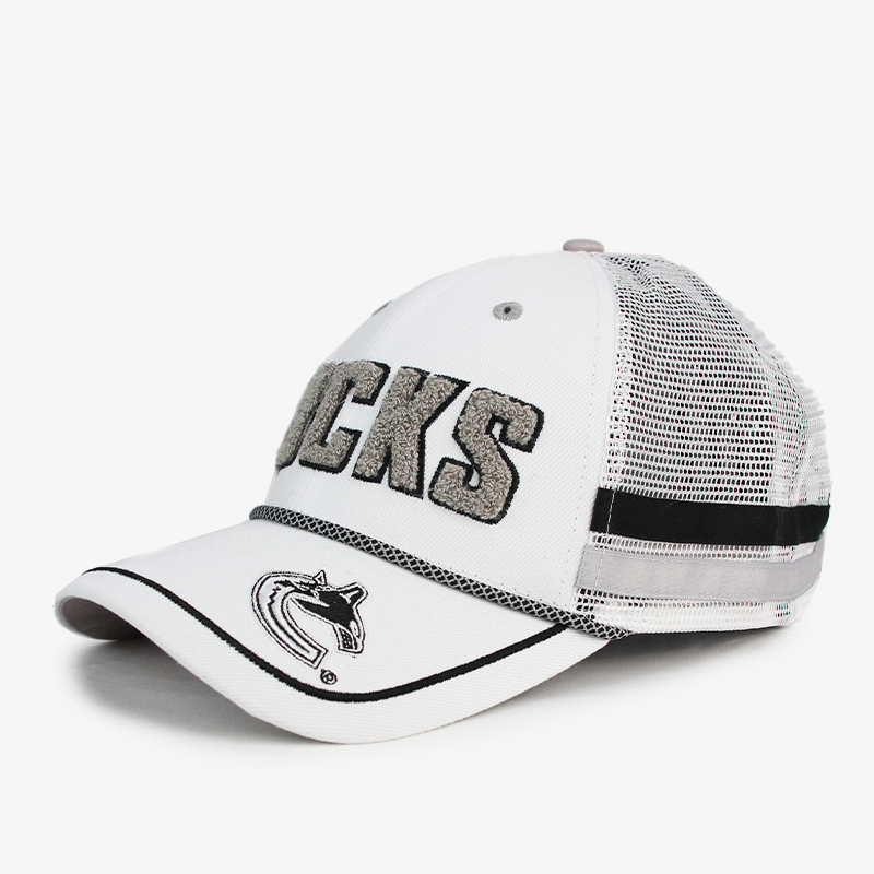 Vancouver Canucks Nucks White and Grey Trucker Hat