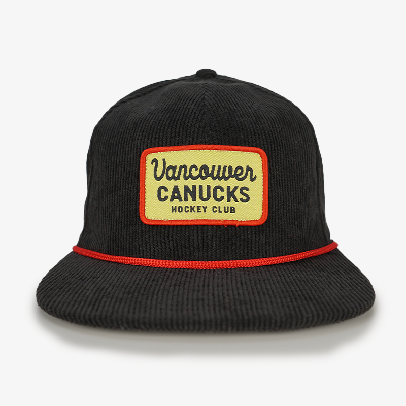 Vancouver Canucks Sportiqe Black Corduroy Skate Hat