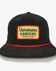 Vancouver Canucks Sportiqe Black Corduroy Skate Hat