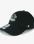 Vancouver Canucks 47 Brand Black & White Orca Clean Up Hat
