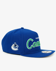 Vancouver Canucks New Era 950 A-Frame Script Orca Blue Snapback