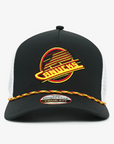 Vancouver Canucks Imperial Rouser Black/White Vintage Rope Skate Hat