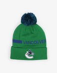 Vancouver Canucks Fanatics Rink 14 Acrylic Pom Knit Green Orca Beanie