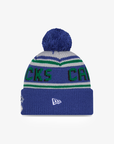 Vancouver Canucks New Era Youth/Child Blue/Grey Orca Pom Knit