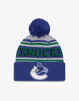 Vancouver Canucks New Era Youth/Child Blue/Grey Orca Pom Knit