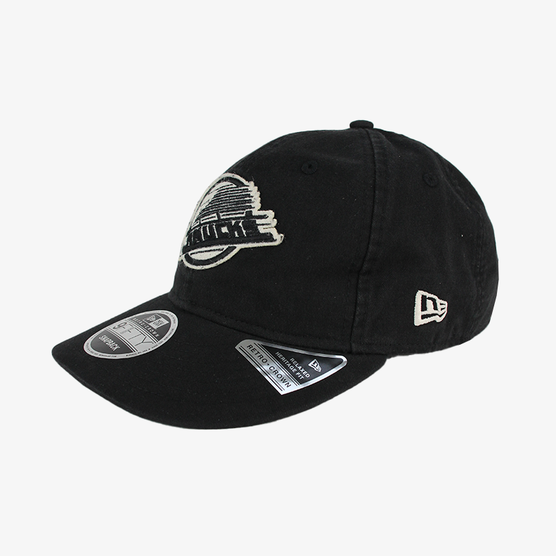 Vancouver Canucks New Era Black 950RC Precurve Skate Hat