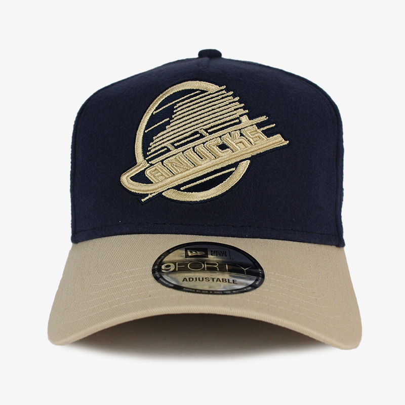 Vancouver Canucks New Era Navy Gold 940AF Skate Hat