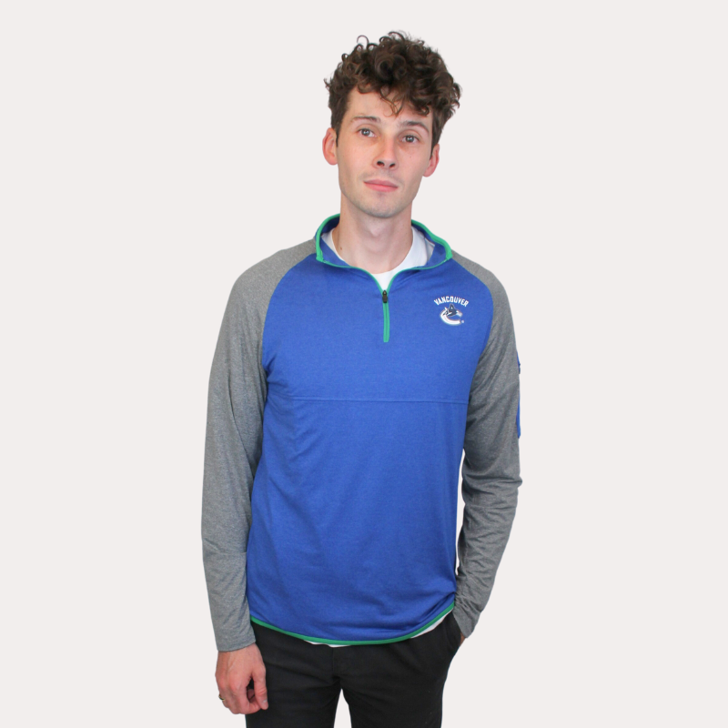 Vancouver Canucks New Era Poly Orca Blue 1/4 Zip