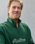 Vancouver Canucks x Malbon Collegiate Green Orca 1/4 Zip Sweatshirt