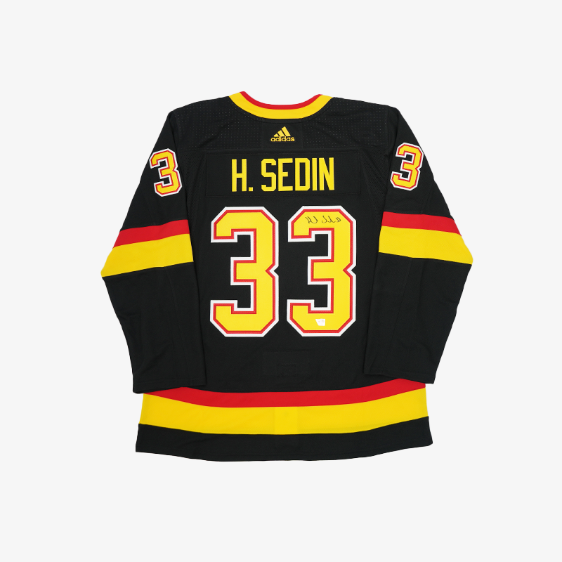 H.Sedin Adidas Black Skate Signed Jersey