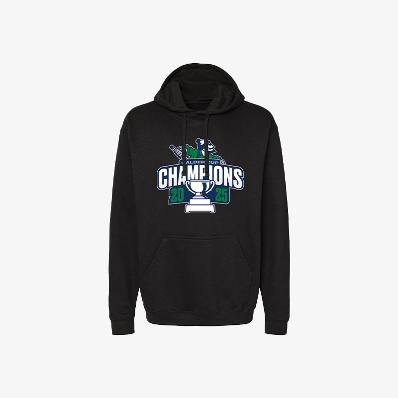 Abbotsford Canucks 2025 Calder Cup Champions Black Hoodie