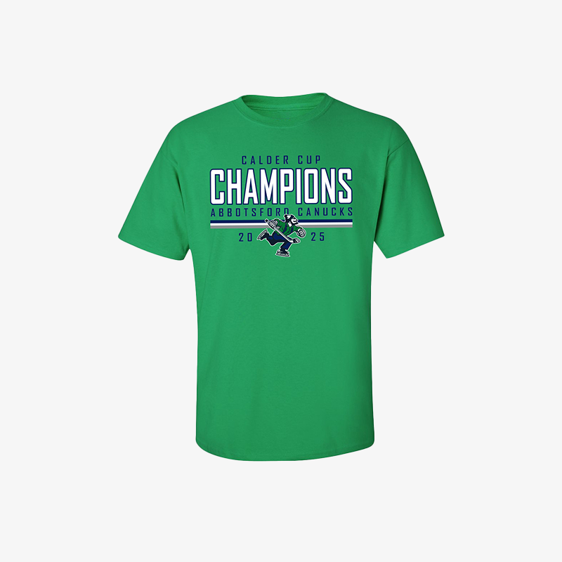 Abbotsford Canucks 2025 Calder Cup Champions Green T-shirt