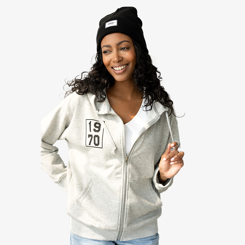 Zip 2025 grey hoodie