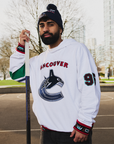 Vancouver Canucks X Grizzlies White Oversized Orca Hoodie