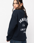 Vancouver Canucks x Line Change Women's Athletics Pop Navy Crewneck