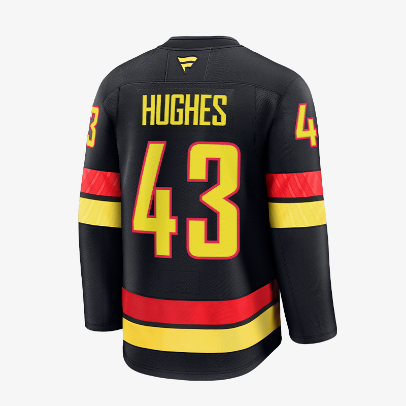 Vancouver Canucks Fanatics Premium Name & Number Black Skate Jersey