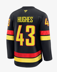 Vancouver Canucks Fanatics Premium Hughes Black Skate Jersey