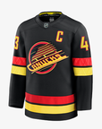 Vancouver Canucks Fanatics Premium Hughes Black Skate Jersey