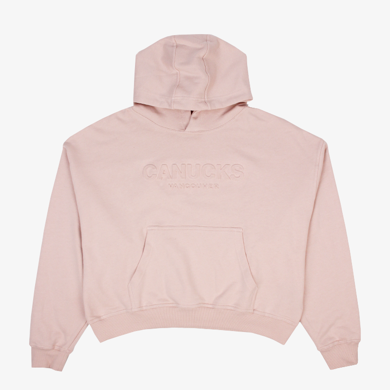 Vancouver Canucks In House Pink Cropped Hoodie