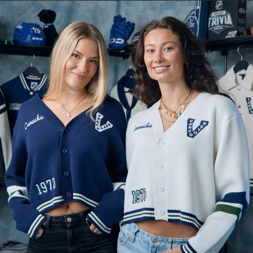 Vancouver Canucks Wild Collective Women's Navy Millionaires Cardigan