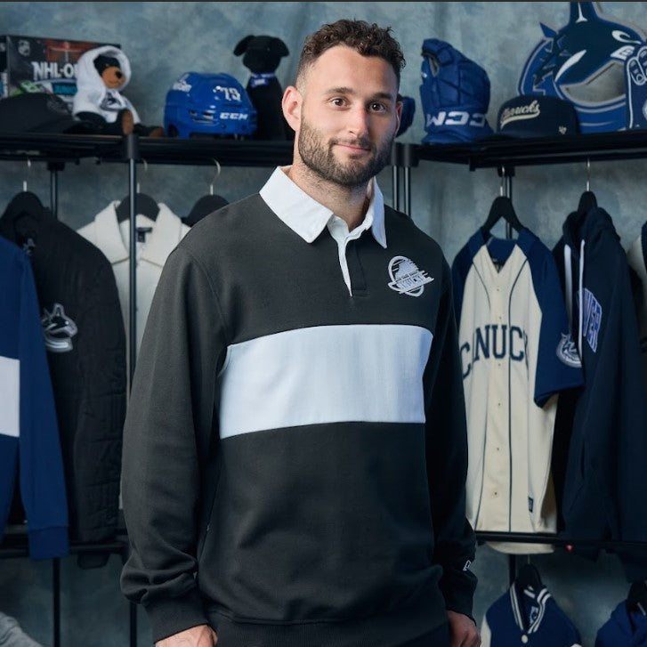 Vancouver Canucks New Era Black Rugby Skate Long Sleeve