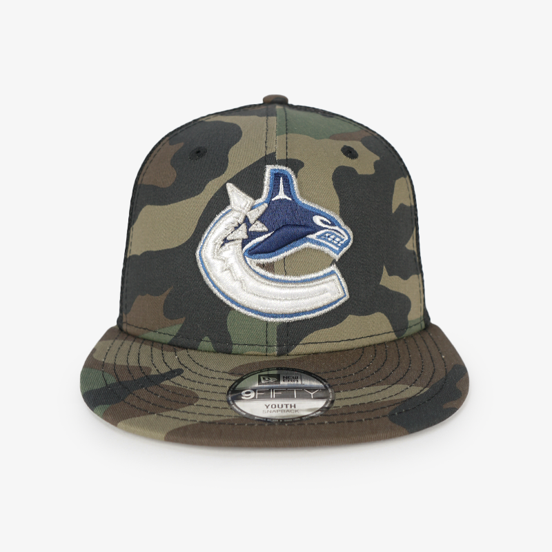 Vancouver Canucks New Era Youth 950 Camo Orca Trucker Hat