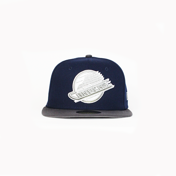 Vancouver Canucks New Era Blue Grey 5950 Skate Fitted Hat