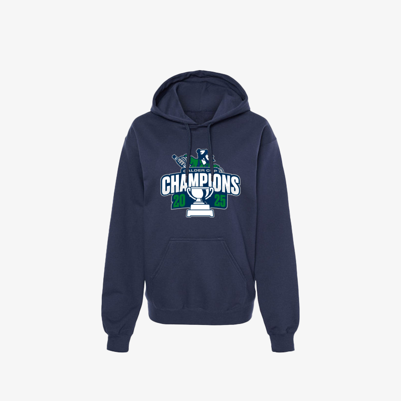Abbotsford Canucks 2025 Calder Cup Champions Navy Hoodie