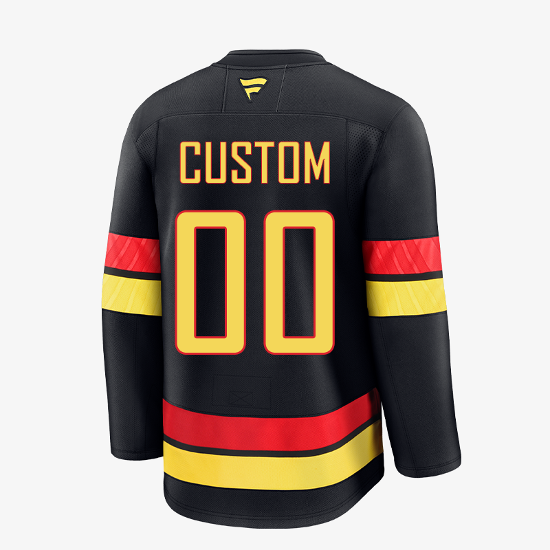 Vancouver Canucks Fanatics Premium Custom Black Skate Stitch Jersey