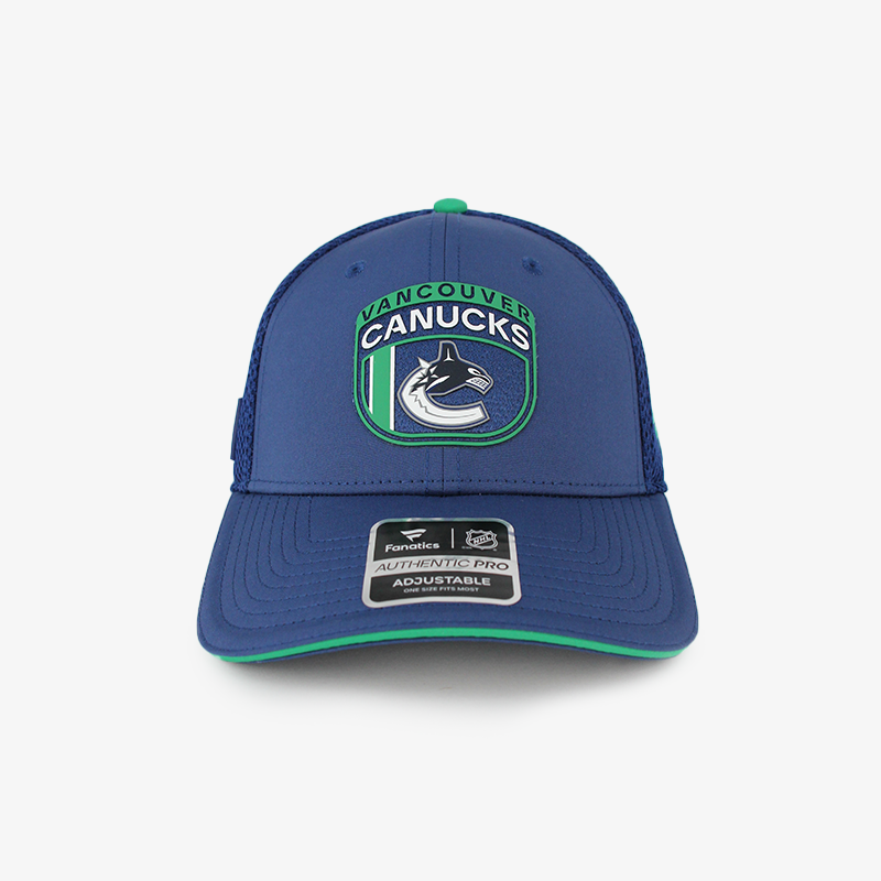Vancouver Canucks Fanatics 2024 Draft Authentic Pro Trucker Hat