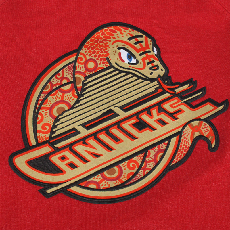 Vancouver Canucks Lunar New Year 2025 Red Sportiqe Hoodie