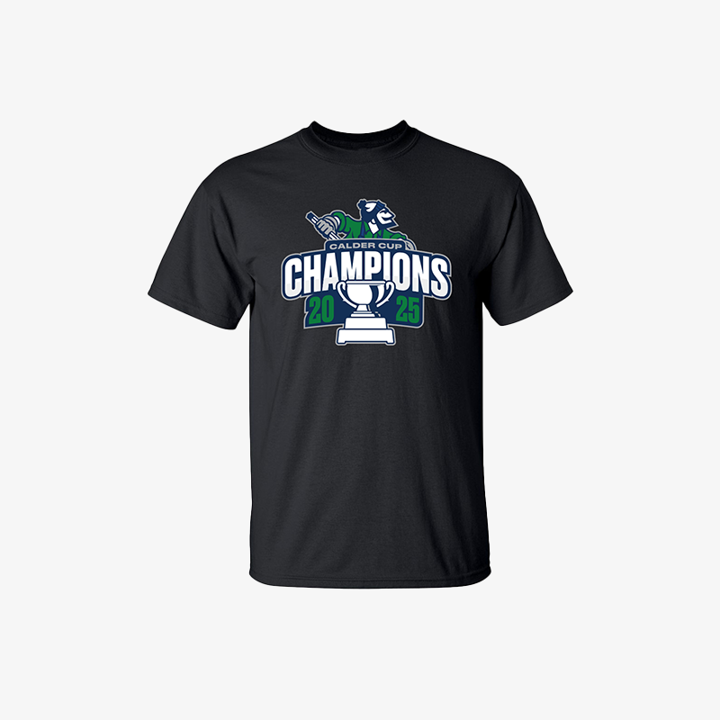 Abbotsford Canucks 2025 Calder Cup Champions Black T-shirt
