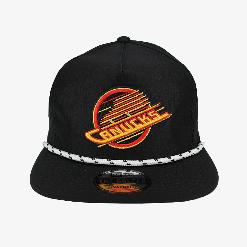 Vancouver Canucks New Era Golfer Black Rope Skate Snapback Vanbase