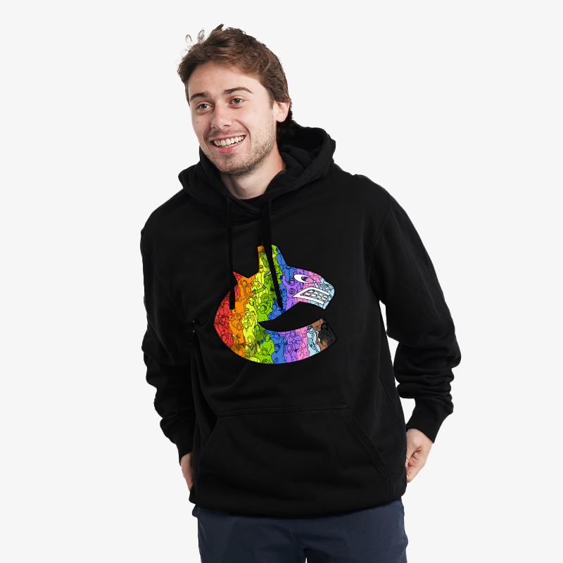 Vancouver Canucks Pride 2025 Black Hoodie Vanbase