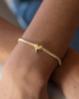 Vancouver Canucks Gold Slider Heart Charm Chain Bracelet