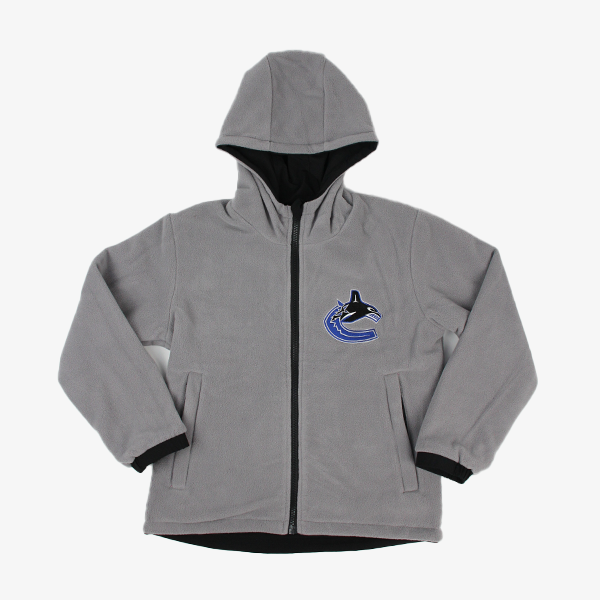 Vancouver Canucks Youth Black/Grey Reversible Jacket