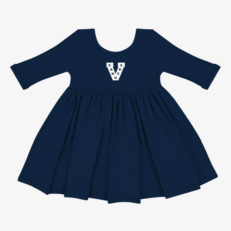 Vancouver Canucks Creative Knitwear Kids Navy Spin Dress