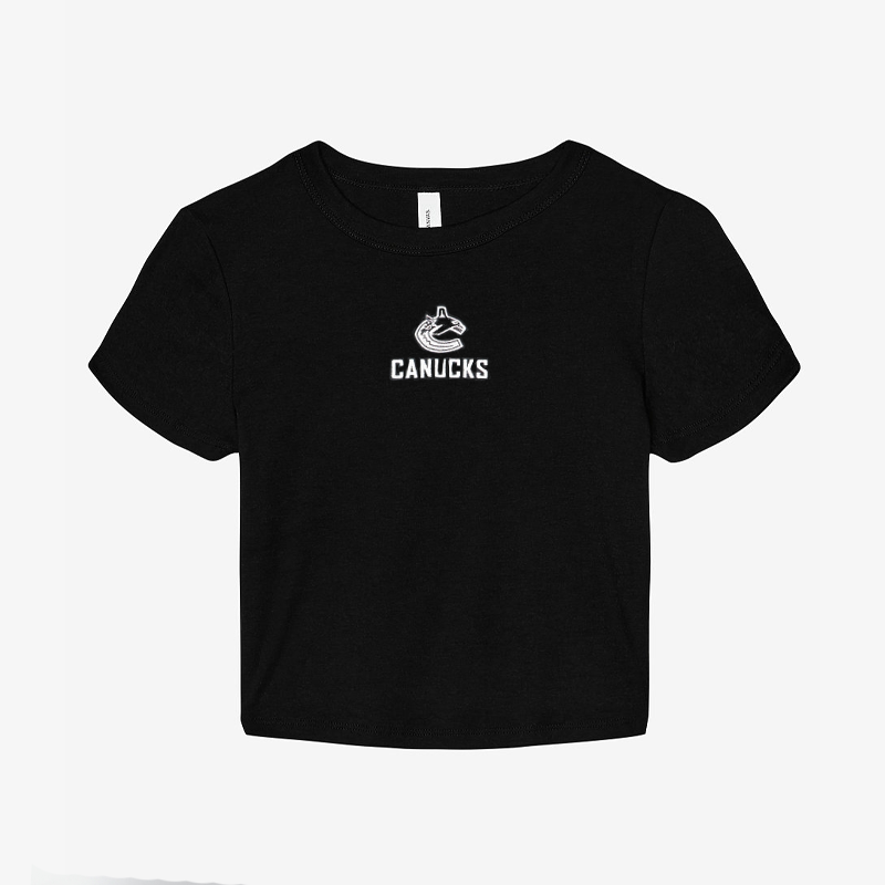 Vancouver Canucks Women's Black Orca Crop T-Shirt