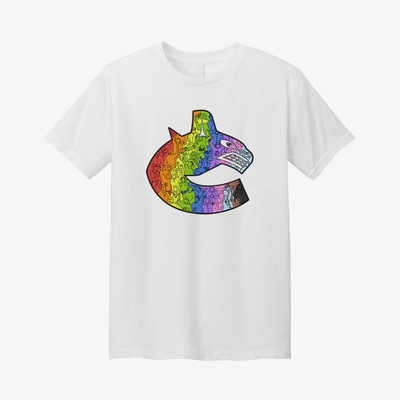 Vancouver Canucks Pride 2025 White Tee