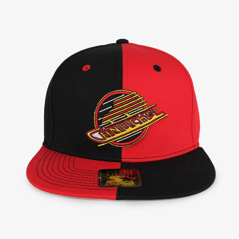 Vancouver Canucks Starter Red and Black Snapback Hat Vanbase