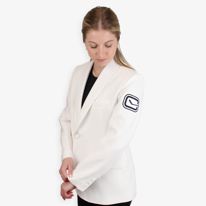 Custom blazers with logo clearance