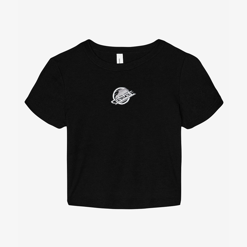 Vancouver Canucks Women's Black Skate Crop T-Shirt