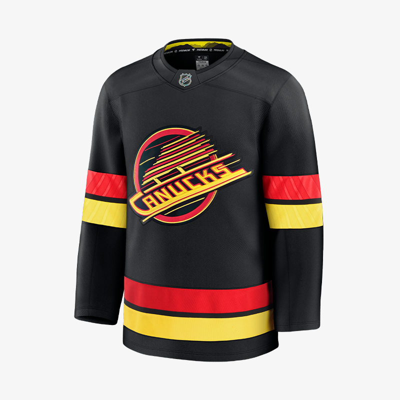 Vancouver Canucks Fanatics Premium Custom Black Skate Stitch Jersey