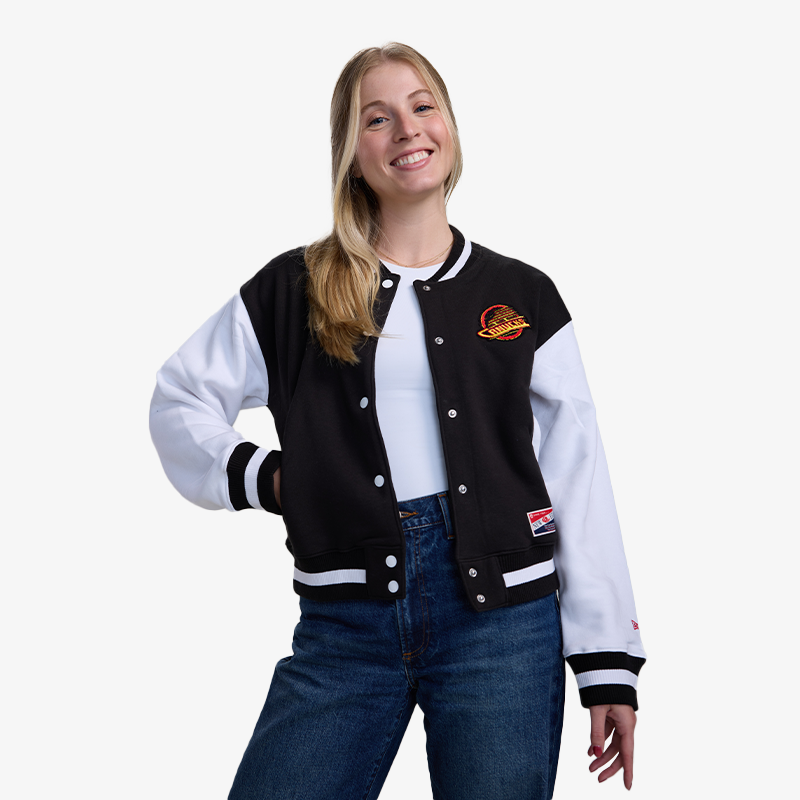 Vancouver Canucks New Era Women's Black and White Skate Jacket