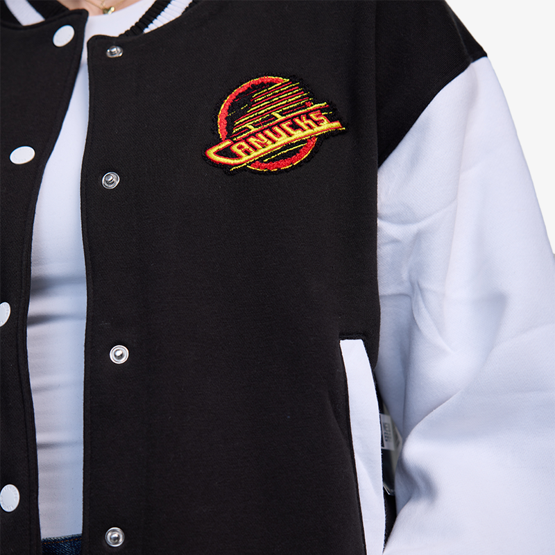 Vancouver Canucks New Era Women's Black and White Skate Jacket