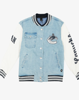 Vancouver Canucks Wild Collective Denim Leather Bomber